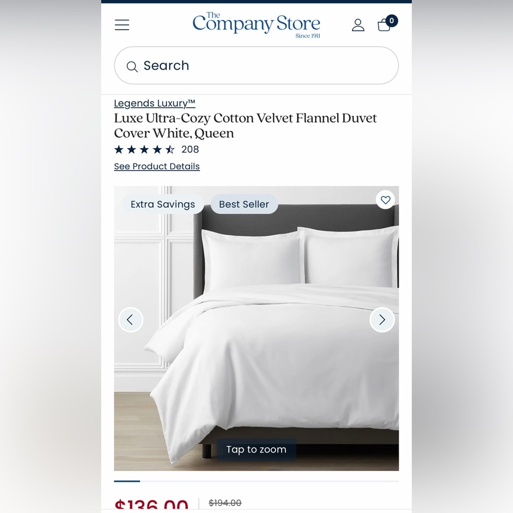 The Company Store *Queen flannel Duvet. Super warm!!